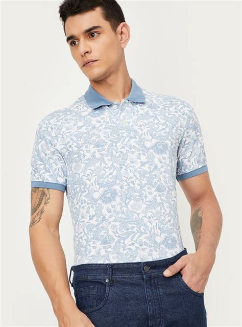 Buy Men Floral Print Polo T-shirt Online at just Rs. 799.0 ...