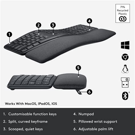 Logitech ERGO K860 Wireless Ergonomic Keyboard - India | Ubuy