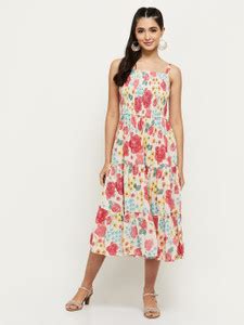 MAX Women A-line Beige Dress - Buy MAX Women A-line Beige Dress Online ...