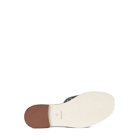Woven Leather Comfortable Flat Sandal - Charcoal | Calonge