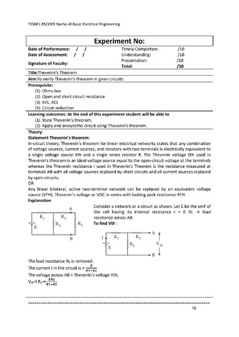 08 Thevenins Theorem - This is related to theviance therom - BSCOER ...