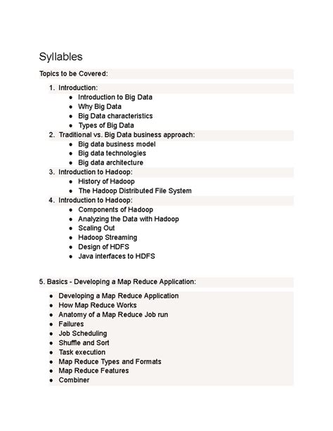 Exam Big Data - This is doc about question paper and syllabus ...