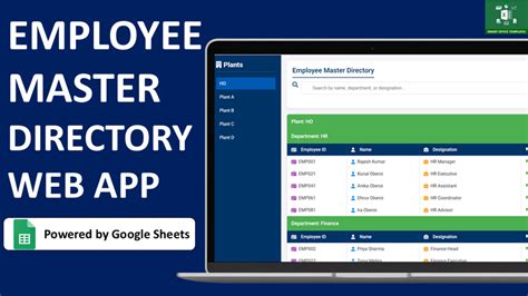 Employee Master Directory Web App using Google Sheets – Smart Office ...