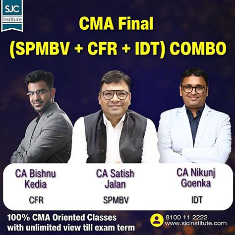 CMA Final Group 4 (SPMBV + CFR + IDT) Combo By CA Satish Jalan, CA ...