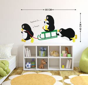 Wollfill 45 cm Crazy Penquin Decorative kids wallsticker Self Adhesive ...
