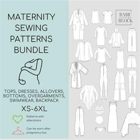 Maternity Sewing Patterns Pack Sewing Patterns Ebook 15 Stylish Designs ...