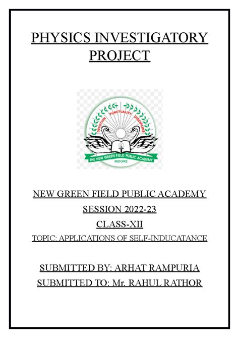 Rezultat imagine pentru Physics Investigatory Project Class 12 PDF