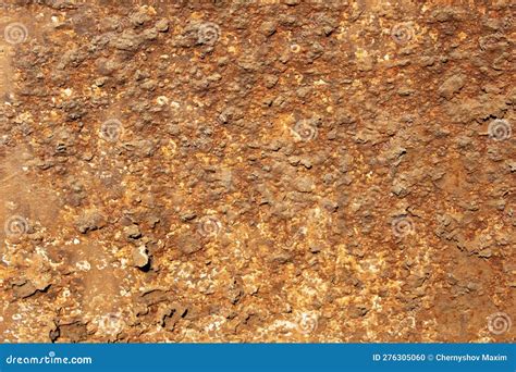 Rust of Metals.Corrosive Rust on Old Iron with a Hole. Rusted Orange ...