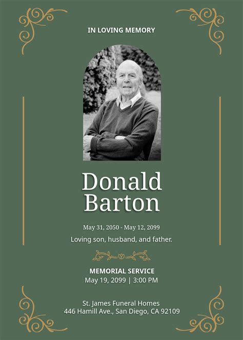 Memorial Service Invitation Template Free