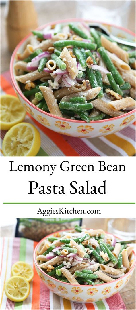 Lemony Green Bean Pasta Salad with Walnuts | Recipe | Pasta with green ...