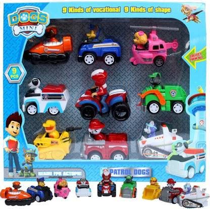 Akvanar Paw Patrol Dogs Characters & Vans Figures Toy (Multicolor ...