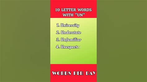 Common 10 letter words starting with "UN" #englishlearners # ...