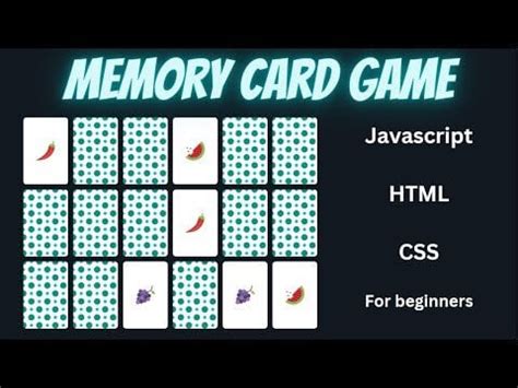 Image result for How to Make Memory 30 Card Game in HTML CSS JavaScript