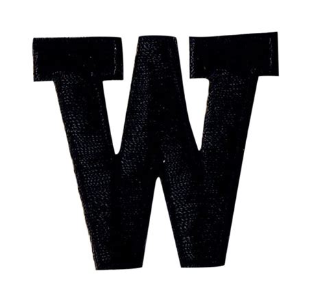 Alphabet Letter - W - Color Black - 2" Block Style - Iron On ...