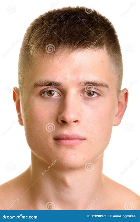 Close Up Portrait Shot of Young Caucasian Man Face Stock Image - Image ...