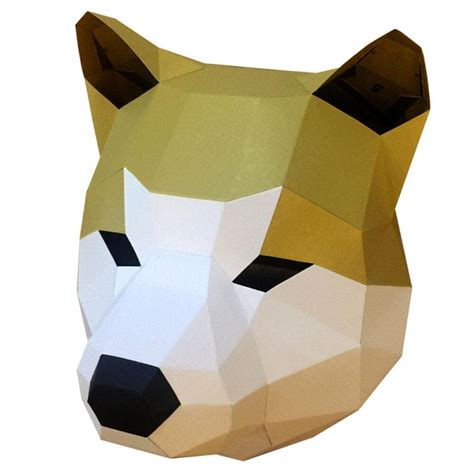 ATORSE® DIY 3D Akita Head Mask Animal Puzzle Papercraft Building Kit ...