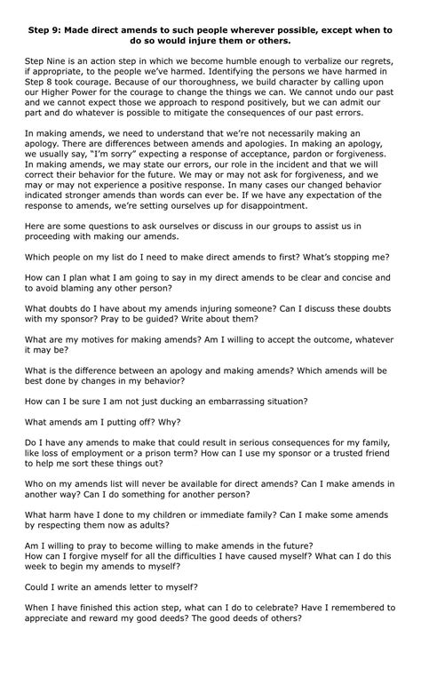 Making Amends Worksheet - Printable Word Searches