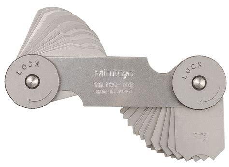 MITUTOYO Radius Gage Set, 17/64 to 1/2 in by 64ths Range (In.), Gauges ...