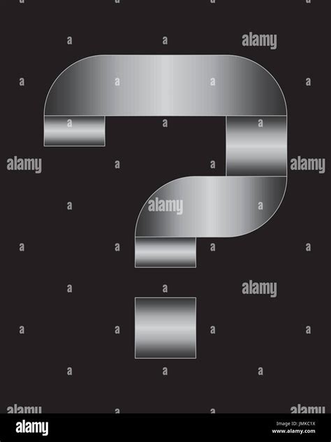rectangular bent metal font - question mark Stock Vector Image & Art - Alamy