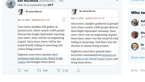 After calling 9/11 terror strike an 'airplane attack' New York Times ...