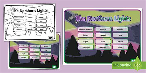 Northern Lights Word Mat