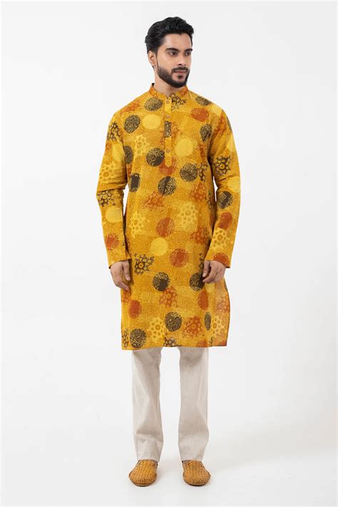 Block printed Sunshine Knee Length Kurta - Yellow | Inkriti