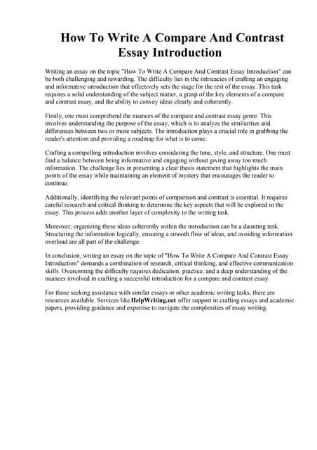 How to Write a Comparative Essay Introduction 的图像结果