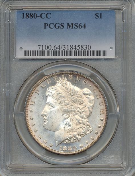 1880-CC $1 Morgan Silver Dollar Coin PCGS MS64