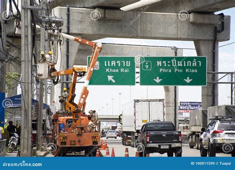 Electrician Worker of Metropolitan Electricity Authority Working Repair ...