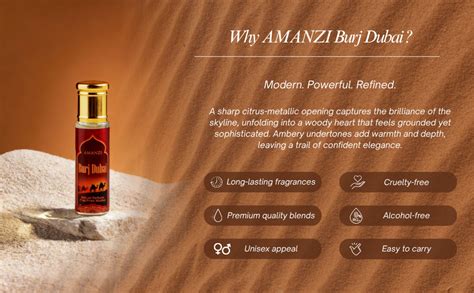 AMANZI Burj Dubai Attar Roll On 6ml | Alcohol Free Long Lasting Perfume ...