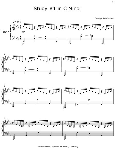 Study #1 in C Minor - Sheet music for Piano