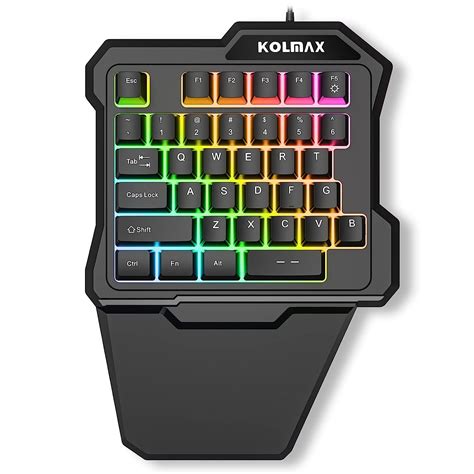 KOLMAX K35 One Handed Gaming Keyboard, RGB Backlit 35 Keys Portable ...