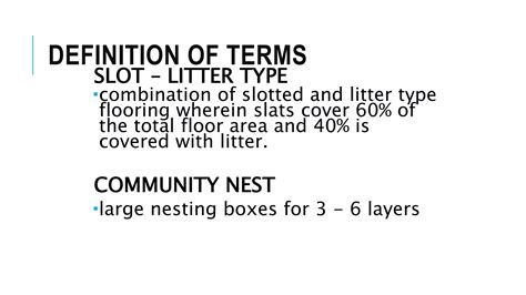 Housing for layer production | PPTX