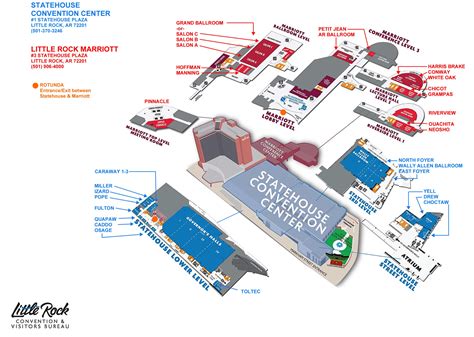 A blueprint layout of the Statehouse Convention Center highlighting ...