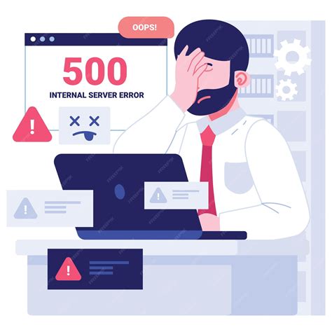 Premium Vector | Error 500 character illustration