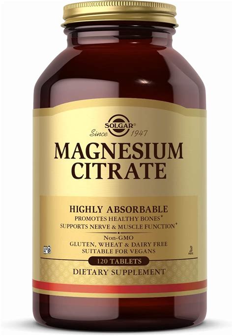 Amazon.com: Solgar, Magnesium Citrate, 120 Tablets : Everything Else