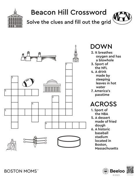 Boston-themed Crossword Puzzles • Beeloo Printables