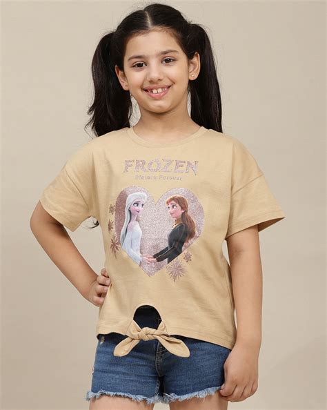 Frozen Printed Relaxed Fit Tshirt For Girls – Kidsville