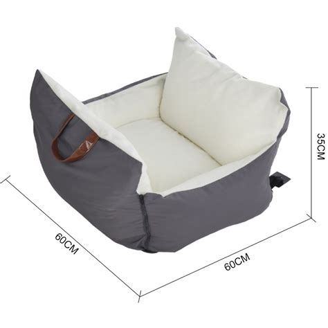 Luxury Plush Car Pet Bed with Adjustable Straps