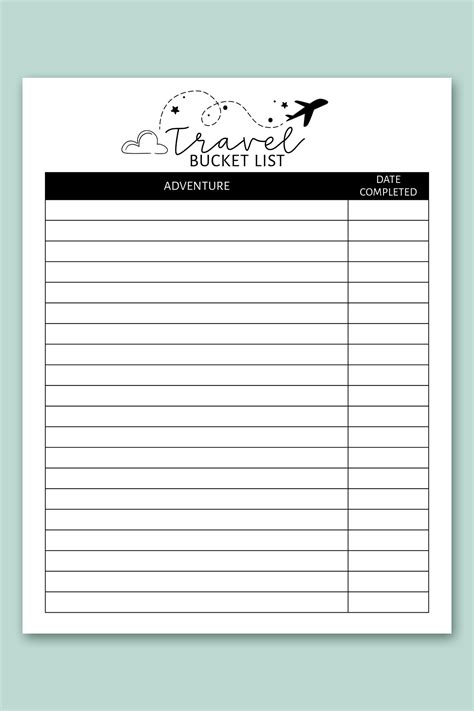 Bucket List Template