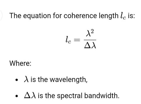 Equation for coherence length lc - Brainly.in