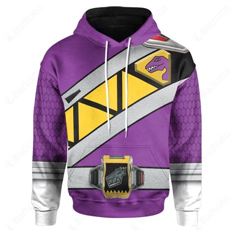 Dino Charge Power Rangers Purple Ranger Costume Hoodie Sweatshirt T ...