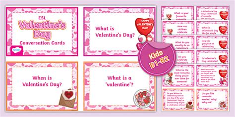 ESL Valentine's Day Conversation Cards (teacher made)