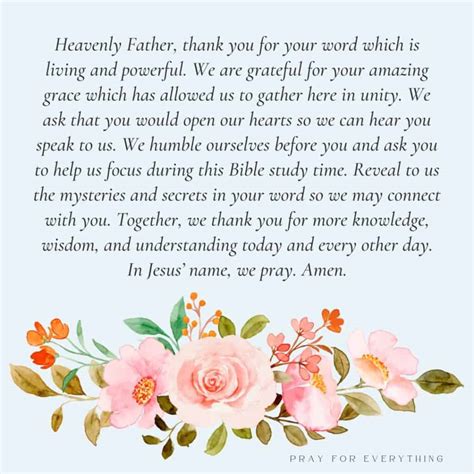 Opening Prayer for Bible Study