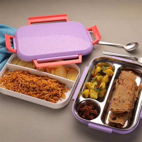 Break Time Lunch Box Steel Plate Multi Compartment Lunch Box Carry To ...