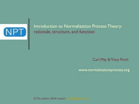 Image result for Normalization Process Theory