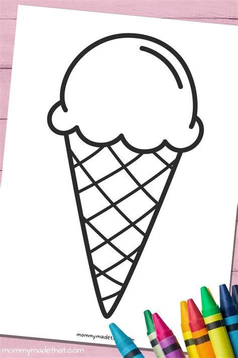 Fun Ice Cream Cone Templates for Crafts & Coloring