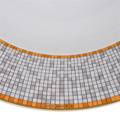 Hermes Mosaique Au 24 Soup Plate Gold Set of 2 New w/Box For Sale at 1stDibs | hermes plate ...