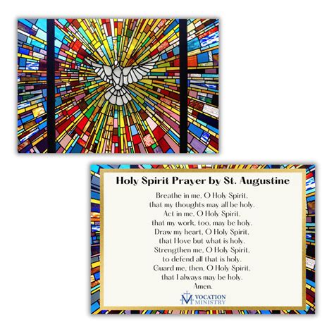 Prayer Card- Holy Spirit Prayer by St. Augustine (Pack of 50 ...