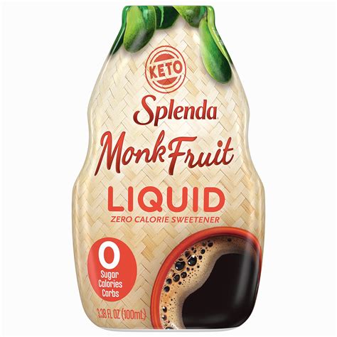 SPLENDA Monk Fruit Liquid Zero Calorie Sweetener Drops - 3.38 Fl Oz ...